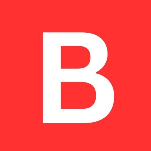 Red square image with the letter B inside.