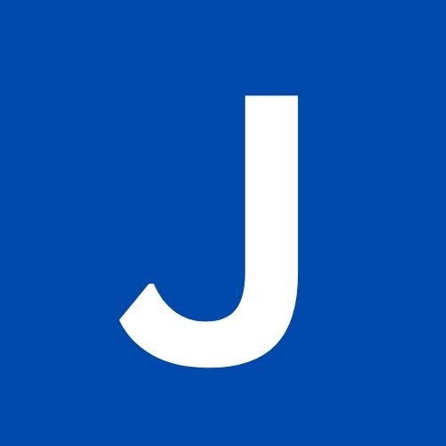 Blue square image with the letter J inside.